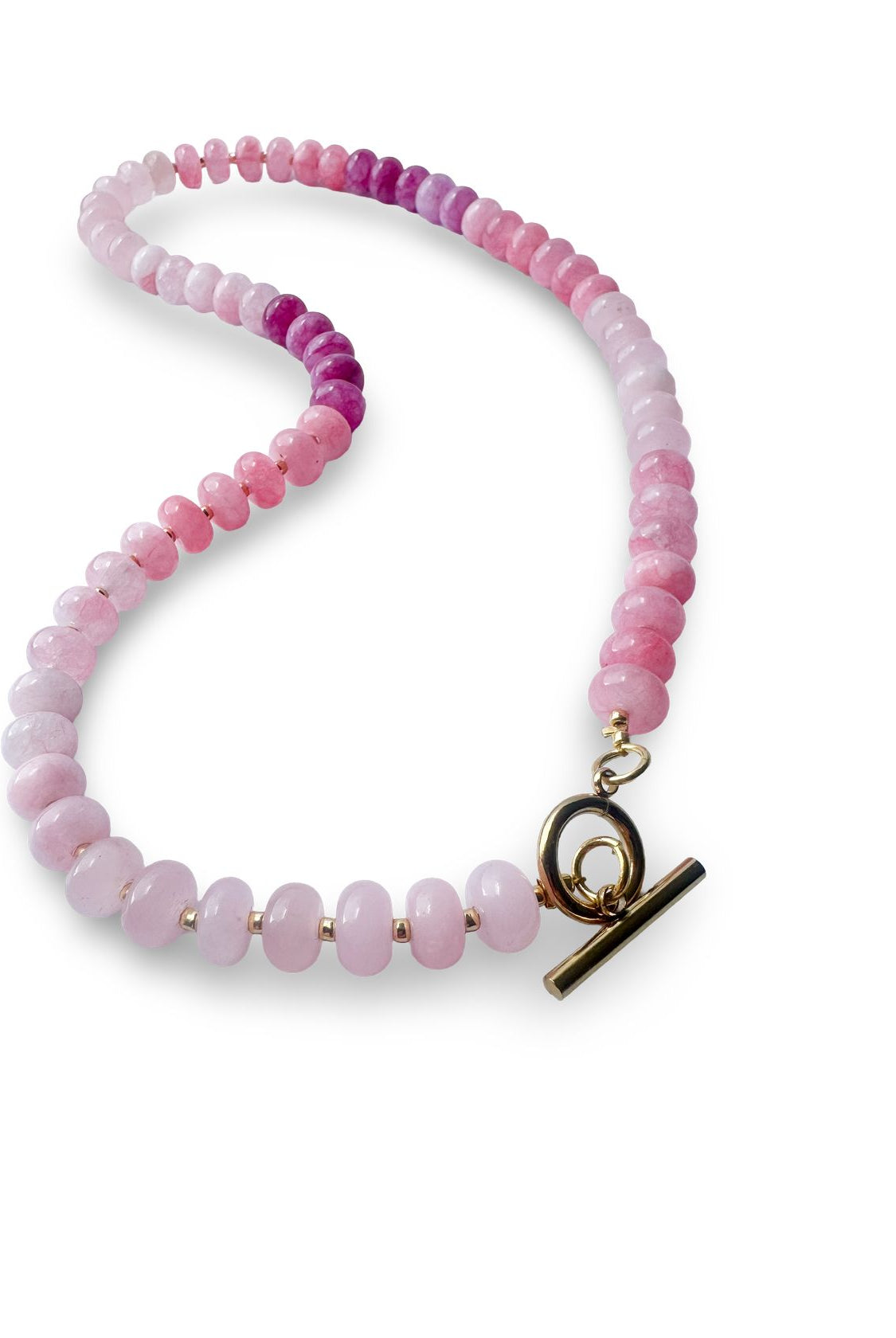 Rose & Lee Co Bold Gemstone Beaded Necklace, Pink Ombre Necklaces