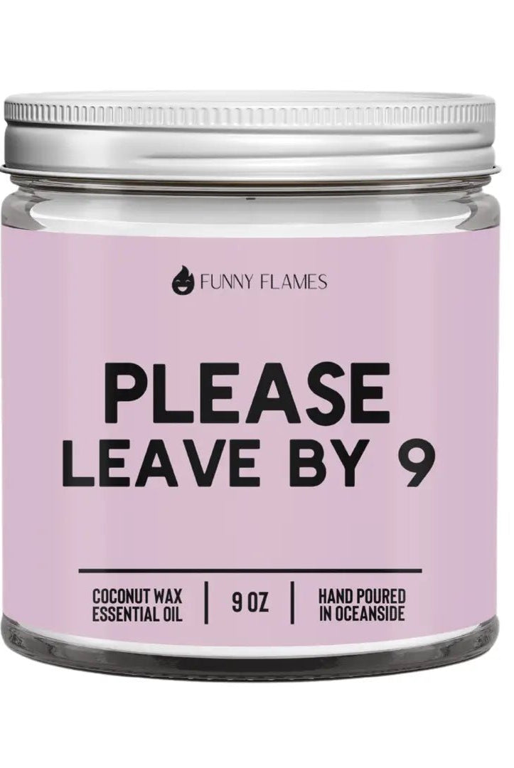 Rose & Lee Co Please Leave By 9 Candle, 9oz Candles