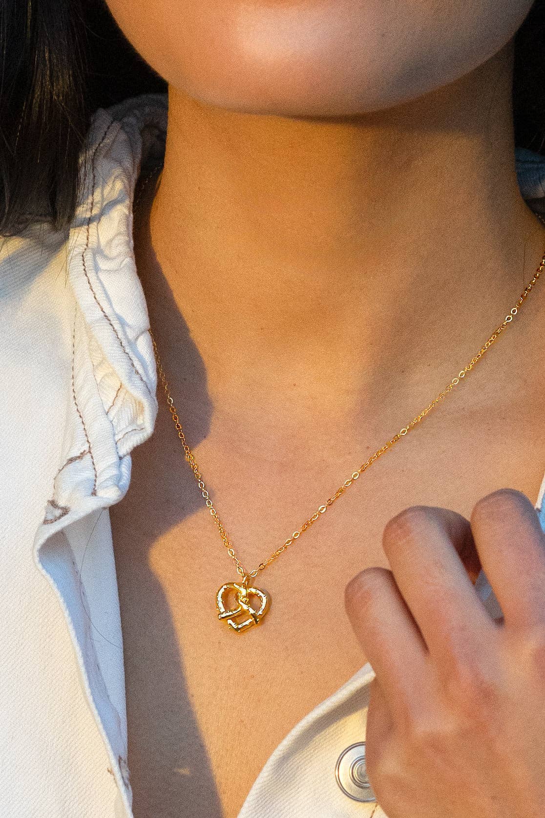 Gold Pretzel Twist Necklace
