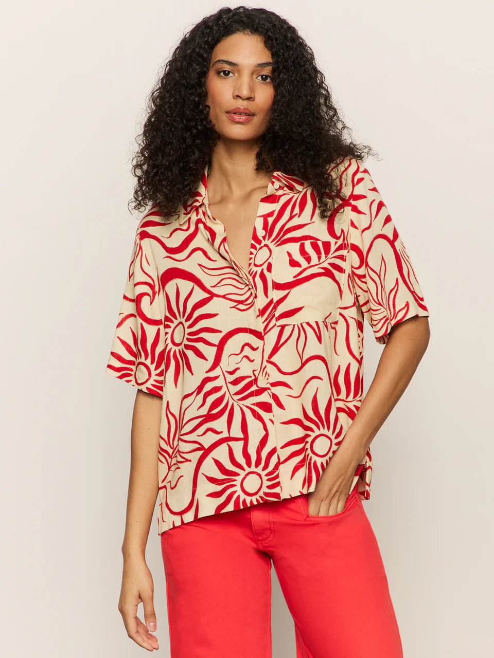 Rose & Lee Co Relaxed Vacation Shirt, Sunny Riviera by Sanctuary unknown