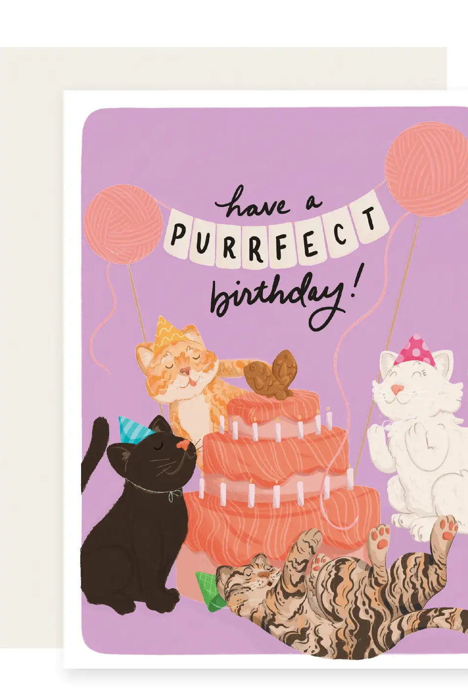 Rose & Lee Co Purrfect Cat Cake Card Stationery