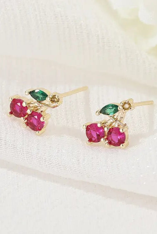 Rose & Lee Co Red Cherry Studs Earrings