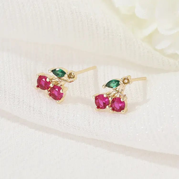 Rose & Lee Co Red Cherry Studs Earrings