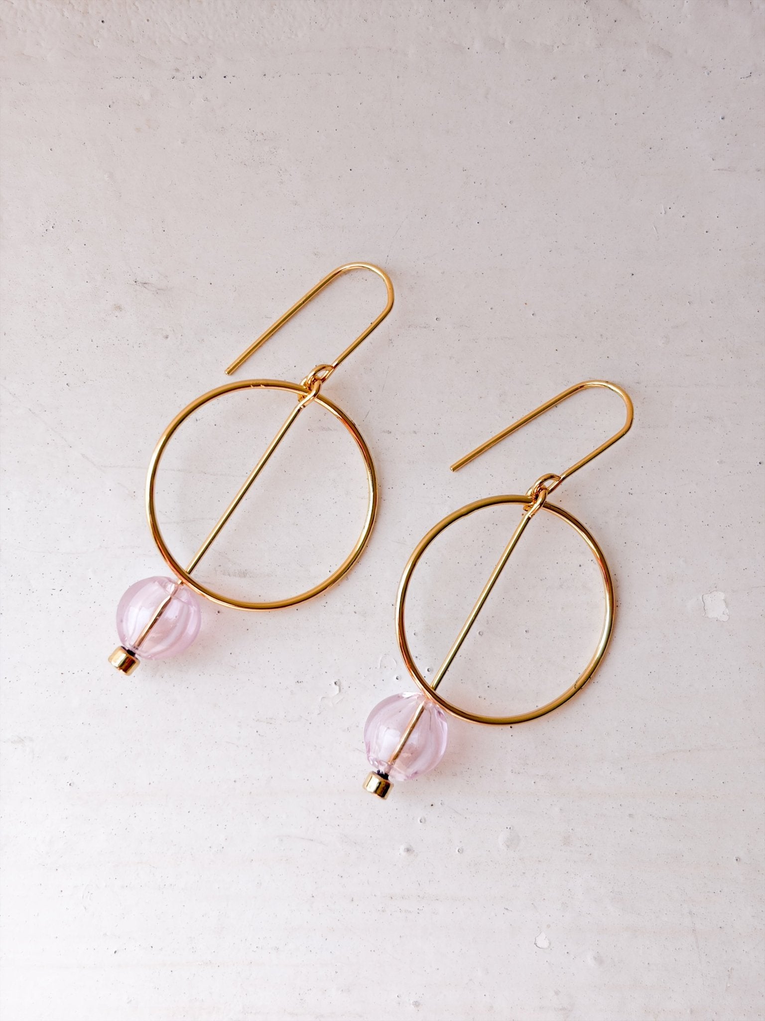 Rose & Lee Co Refined Glass Drop Earrings, Pink/Gold Earrings