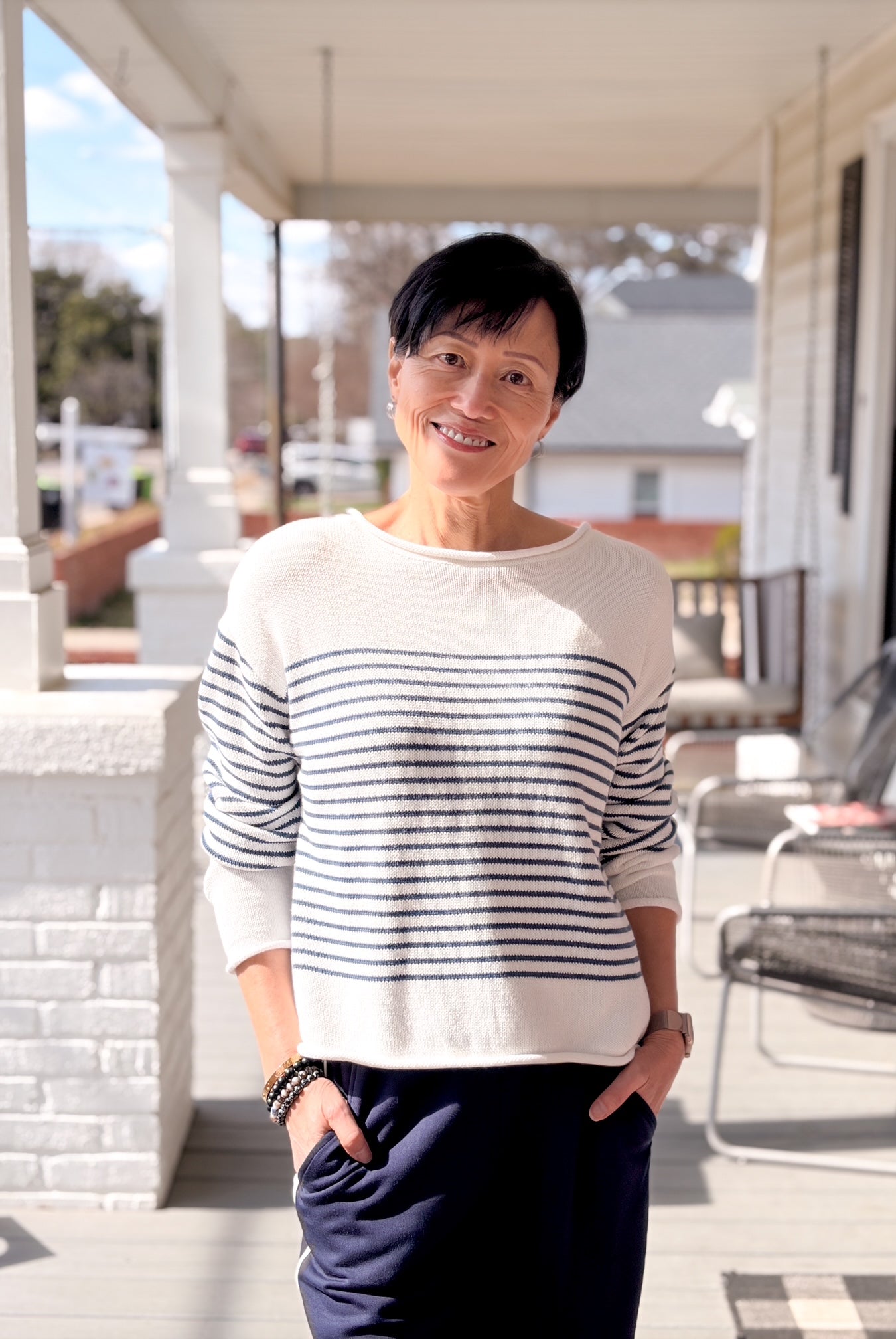 Blue/White Striped Sweater