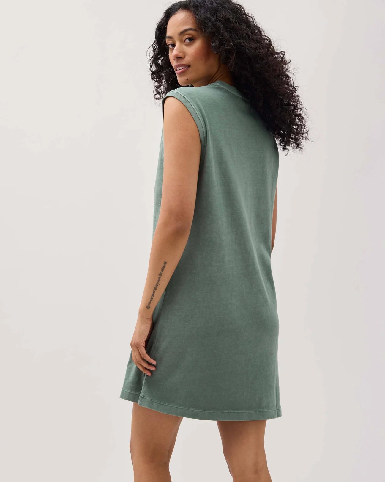 Sage Green Relaxed Mini Length Dress