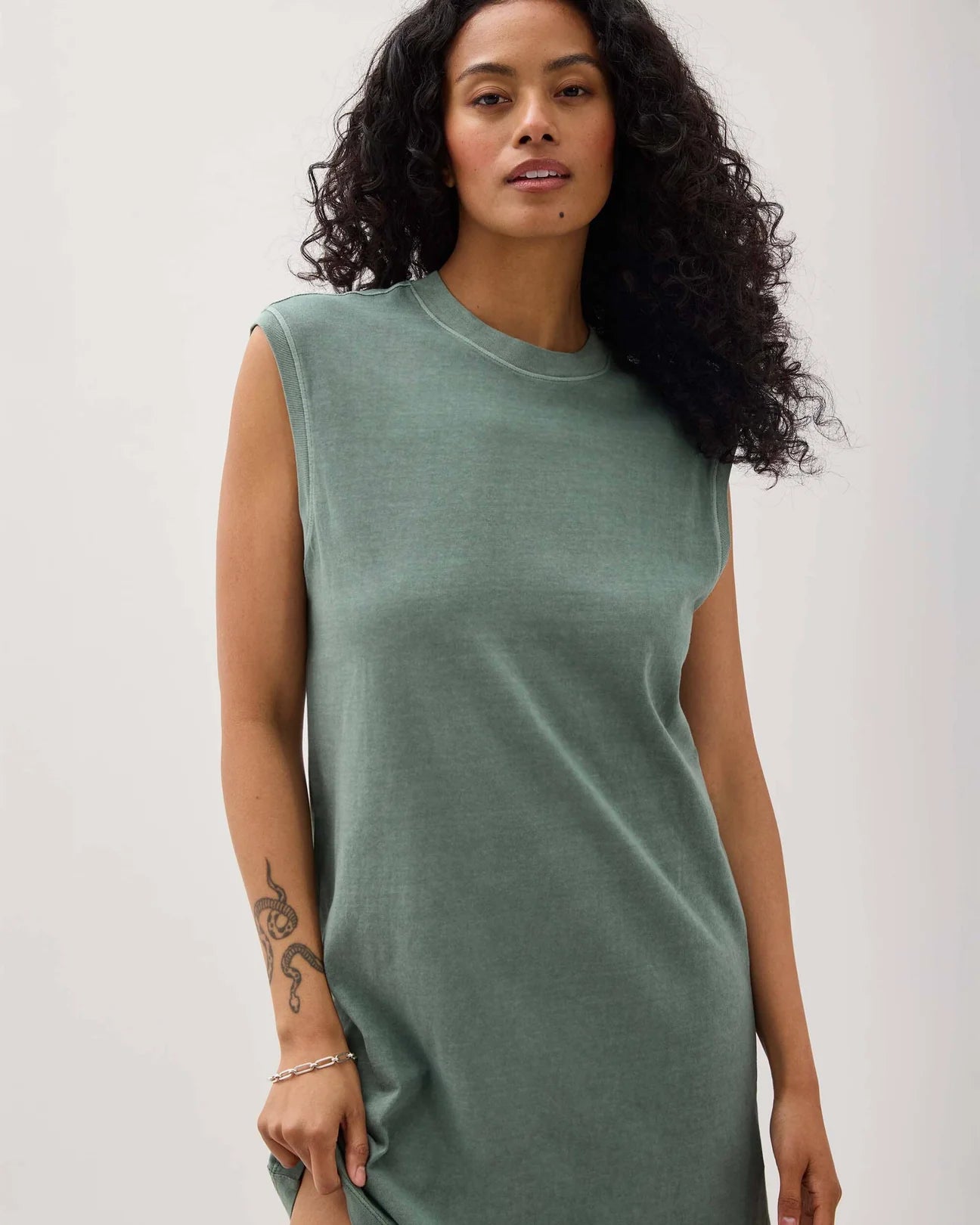 Sage Green Relaxed Mini Length Dress