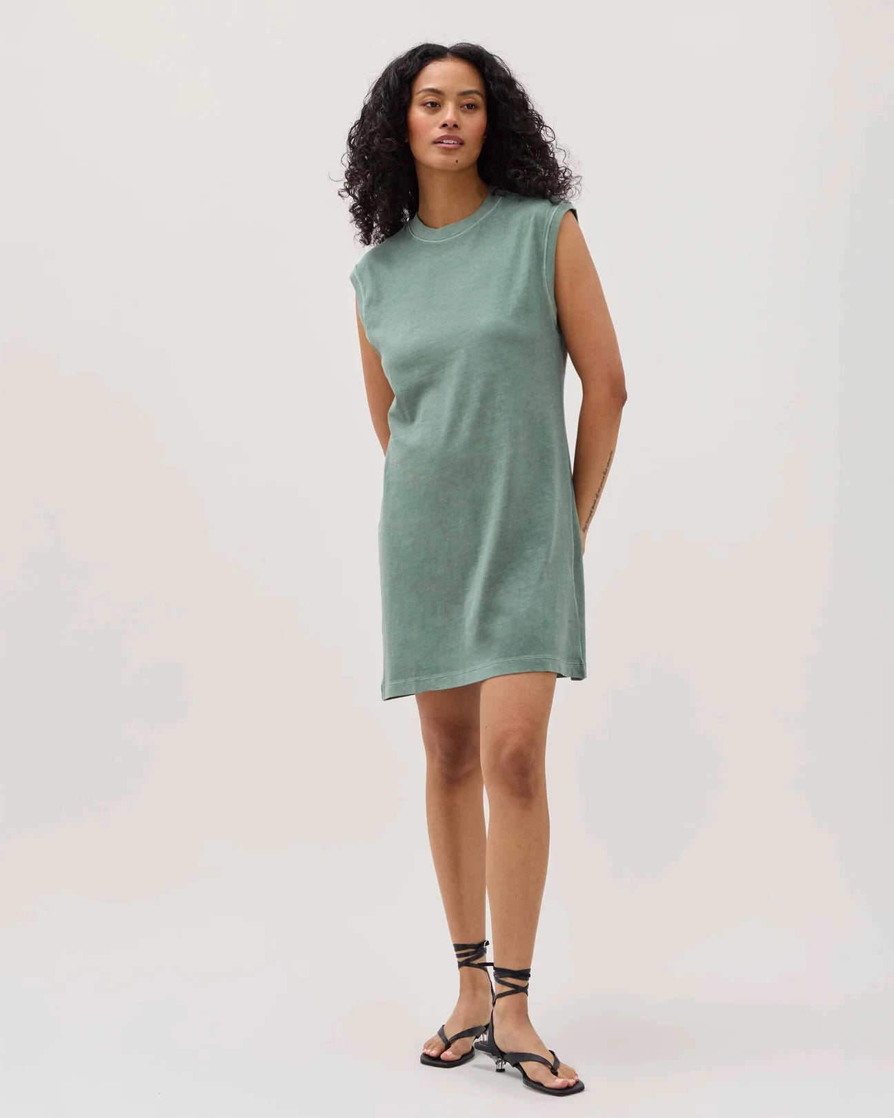 Sage Green Relaxed Mini Length Dress