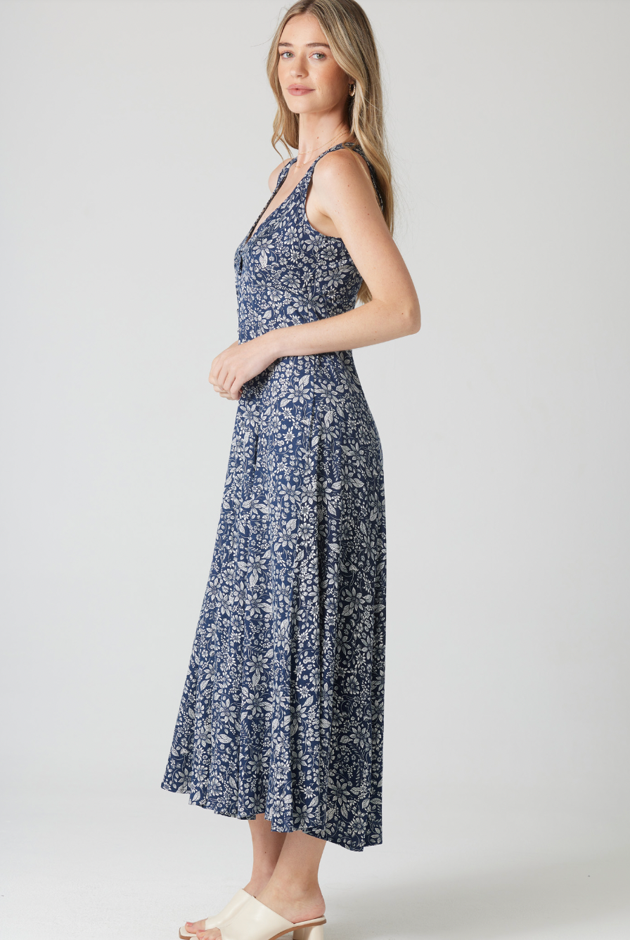 Sapphire Floral Midi Dress Apex Ethical Boutique