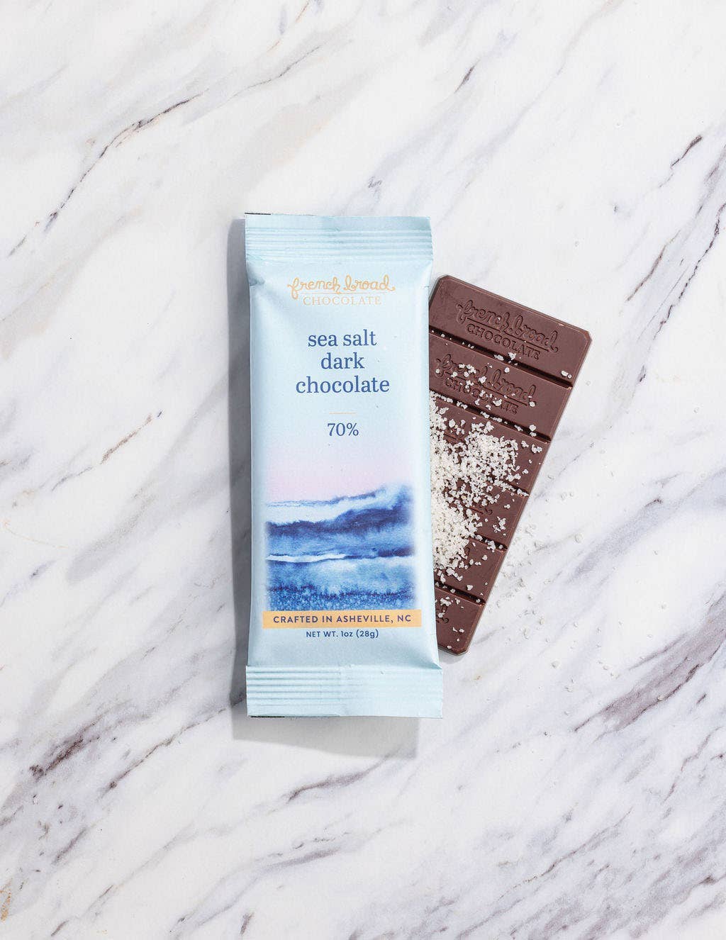 Rose & Lee Co Sea Salt Chocolate Bar 70%, 28g Food & Drink