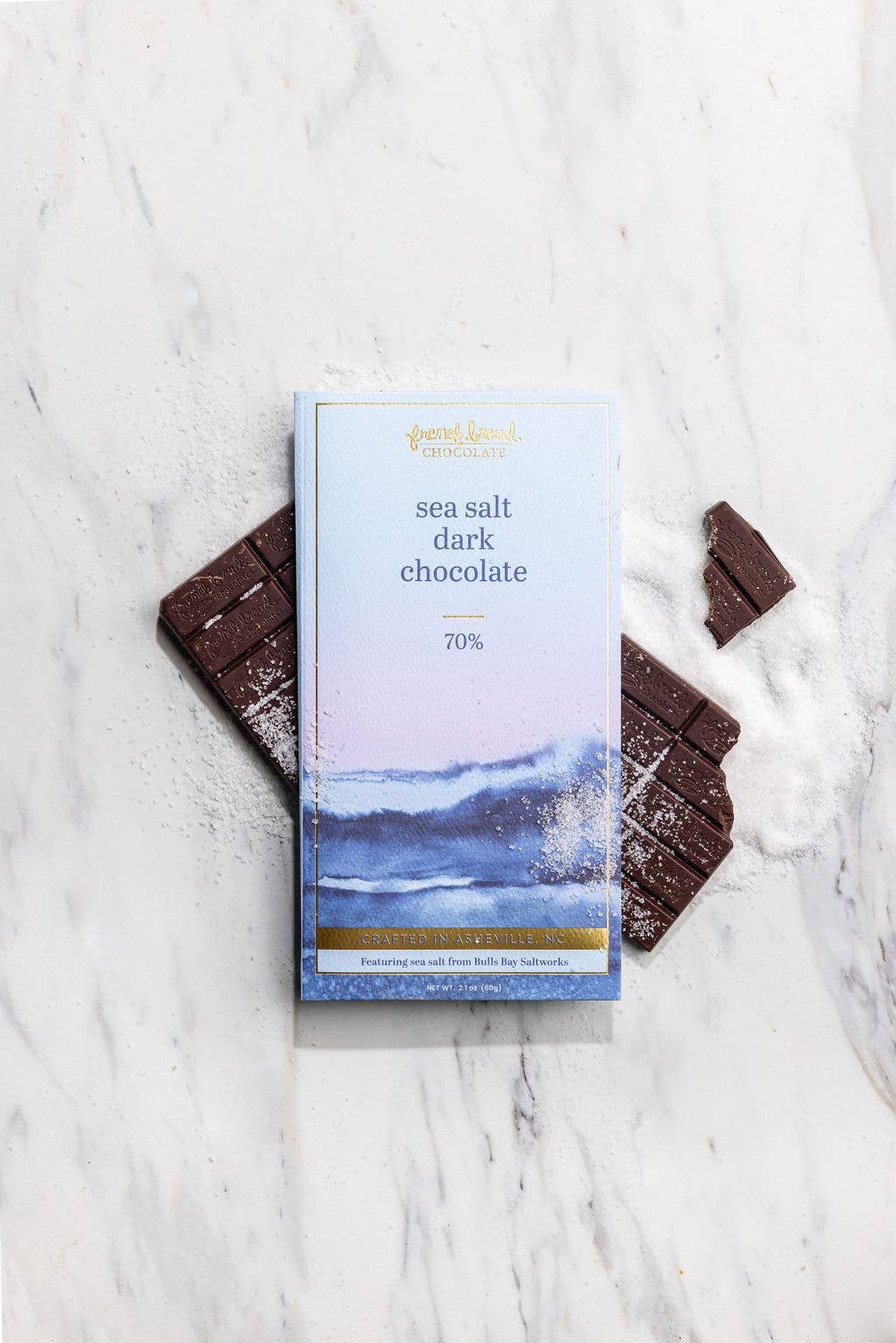 Rose & Lee Co Sea Salt Chocolate Bar 70%, 60g Food & Drink