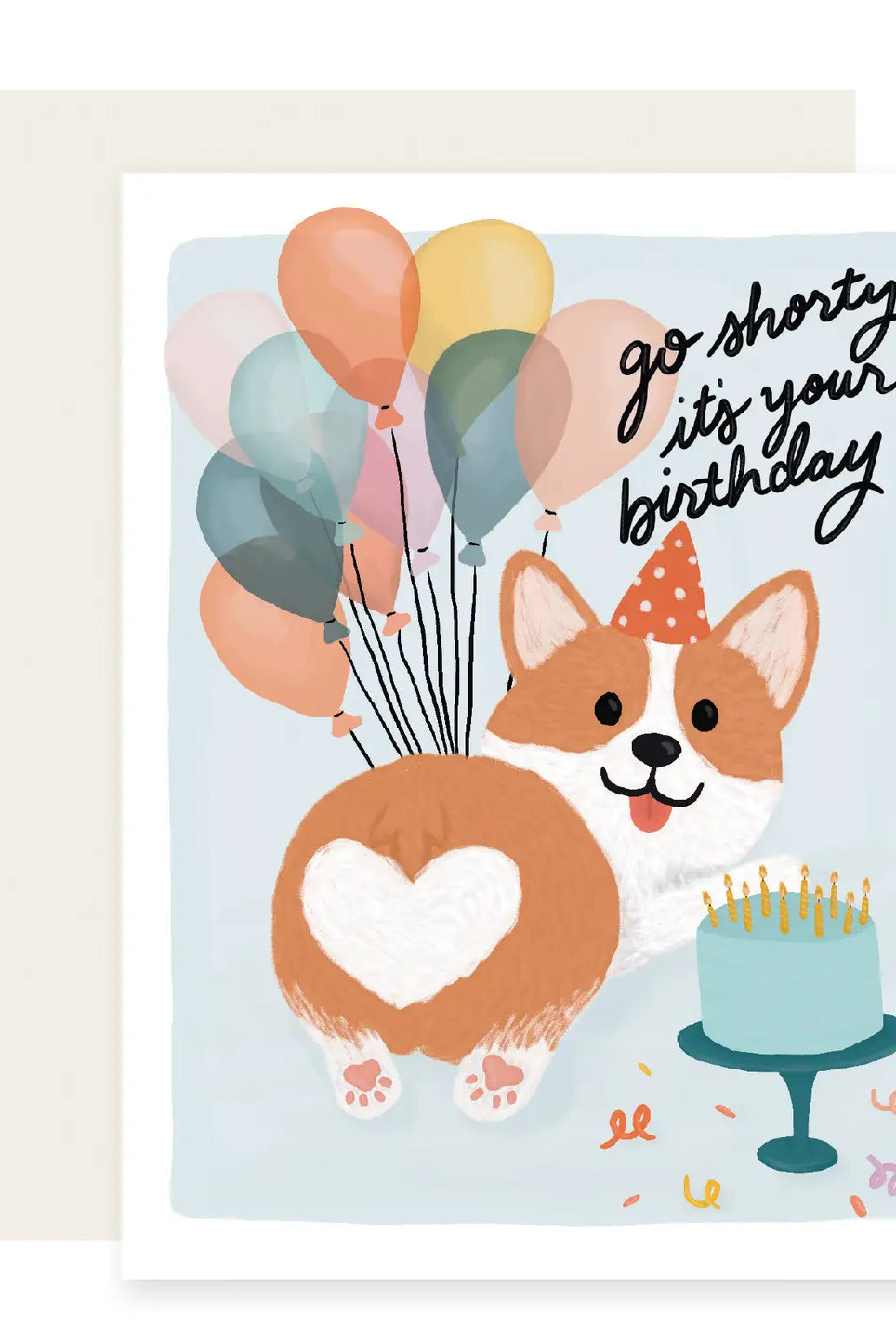 Rose & Lee Co Shorty Corgi Birthday Card Stationery