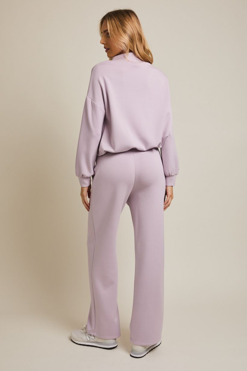 light lavender wide leg sweatpants