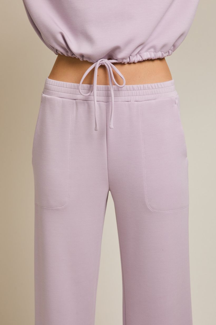 light lavender wide leg sweatpants
