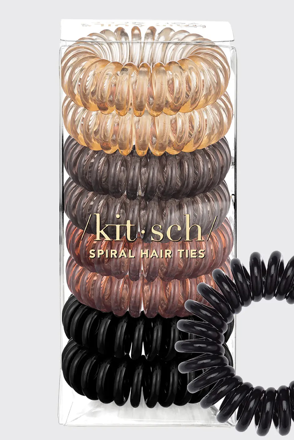 Rose & Lee Co Spiral Hair Ties 8 Pack, Brunette Hair