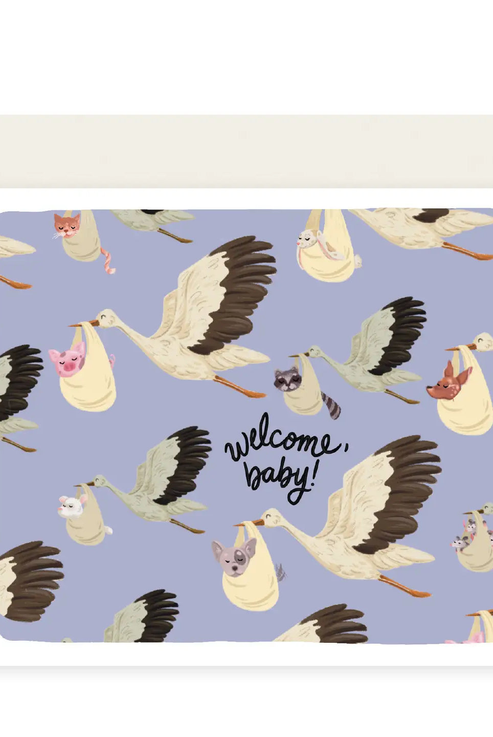 Rose & Lee Co Stork Welcome Baby Card Stationery