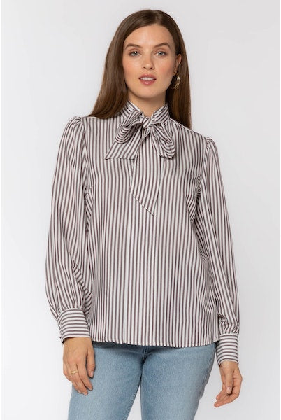 Striped Bow Tie Top Apex Ethical Boutique
