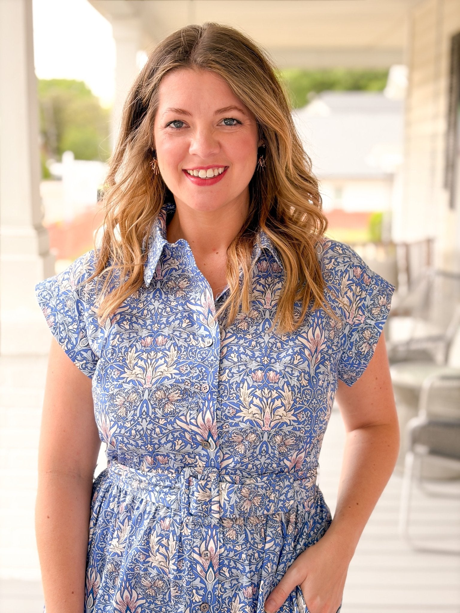 Rose & Lee Co Talia Dress, Blue Multi Work Dress