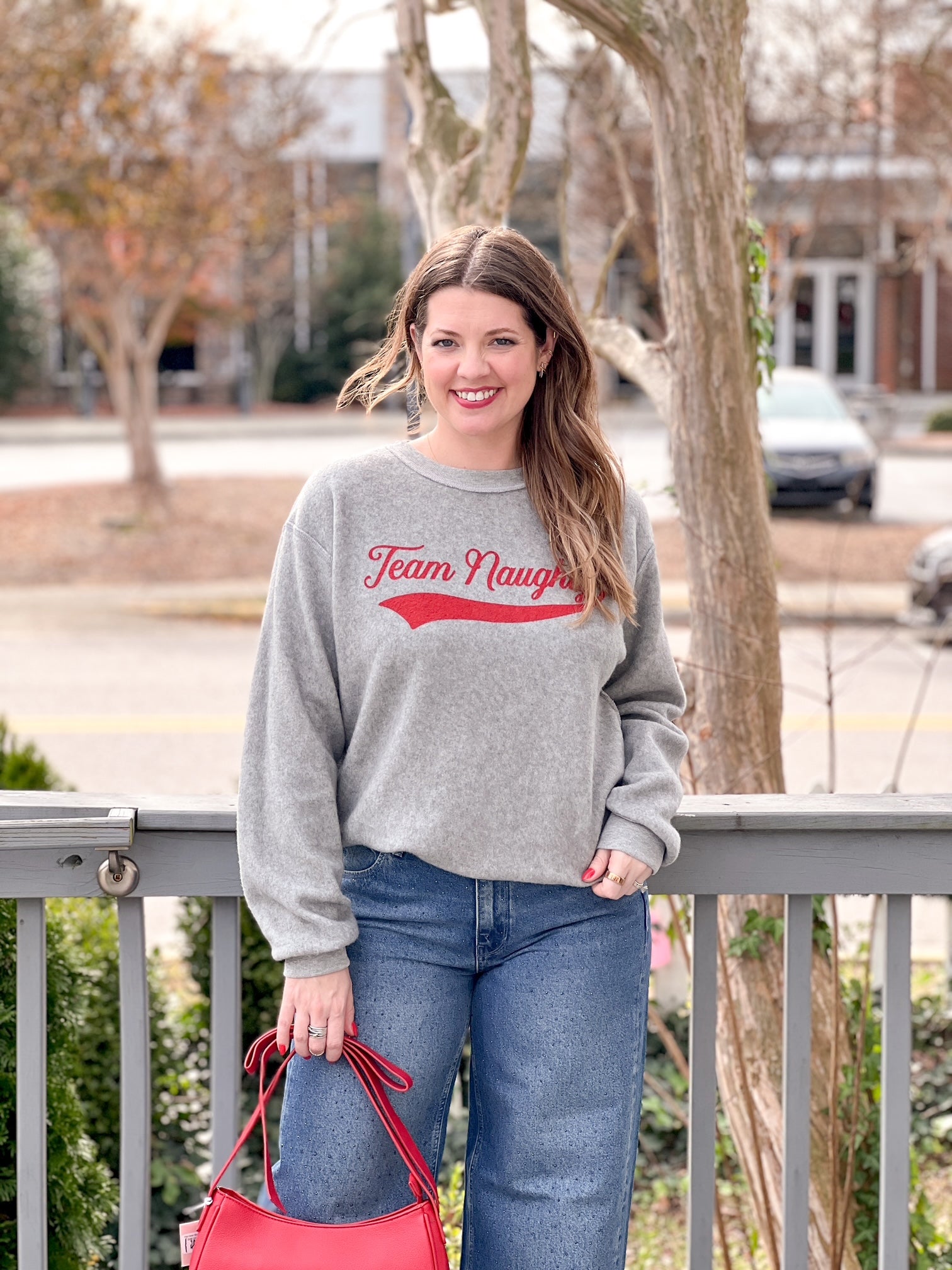 team nice and team naughty sweatshirt, reversible