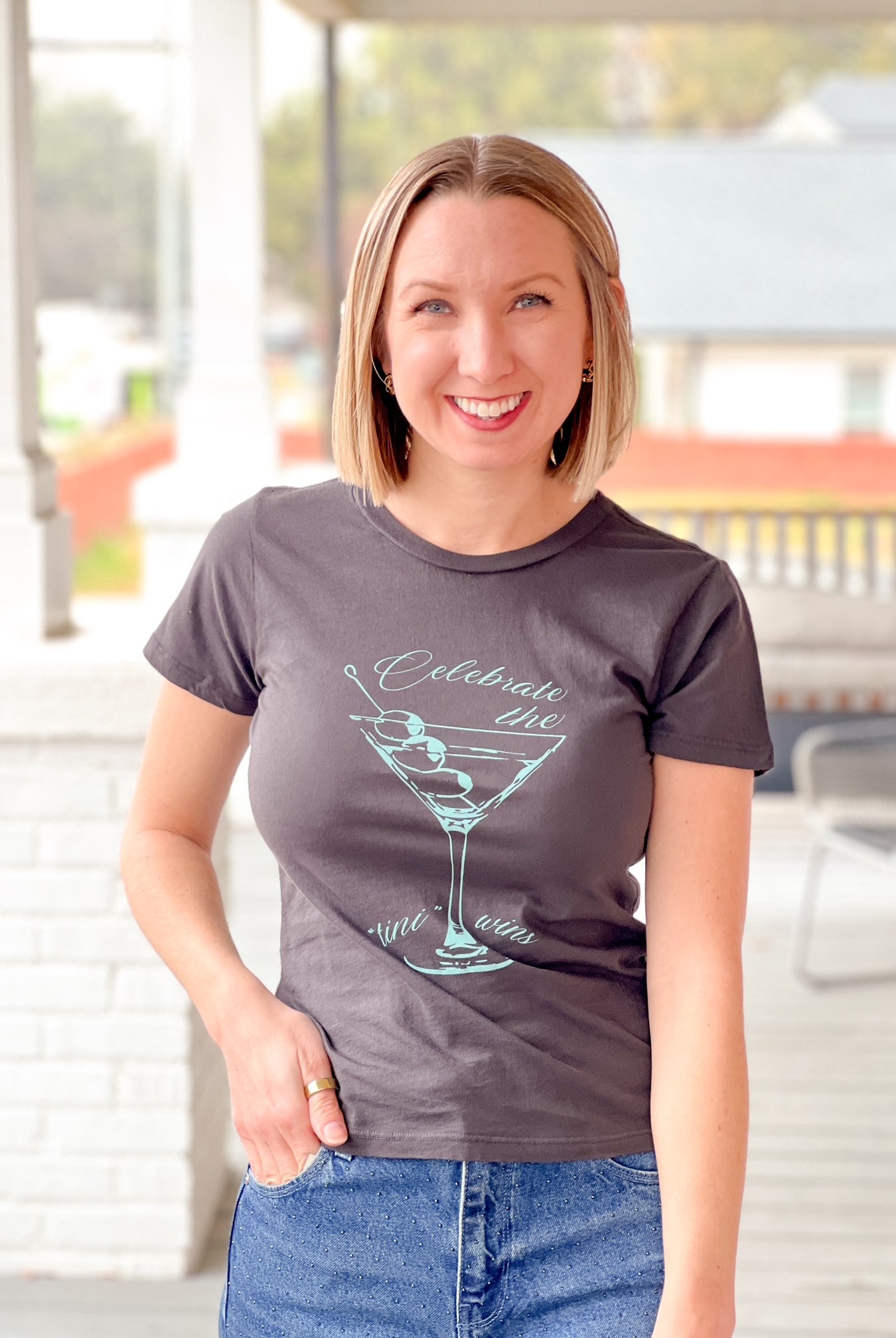 Rose & Lee Co Tini Wins Tee, Vintage Black by Project Social T short sleeve