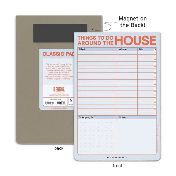 Rose & Lee Co To Do Around the House Notepad Stationery
