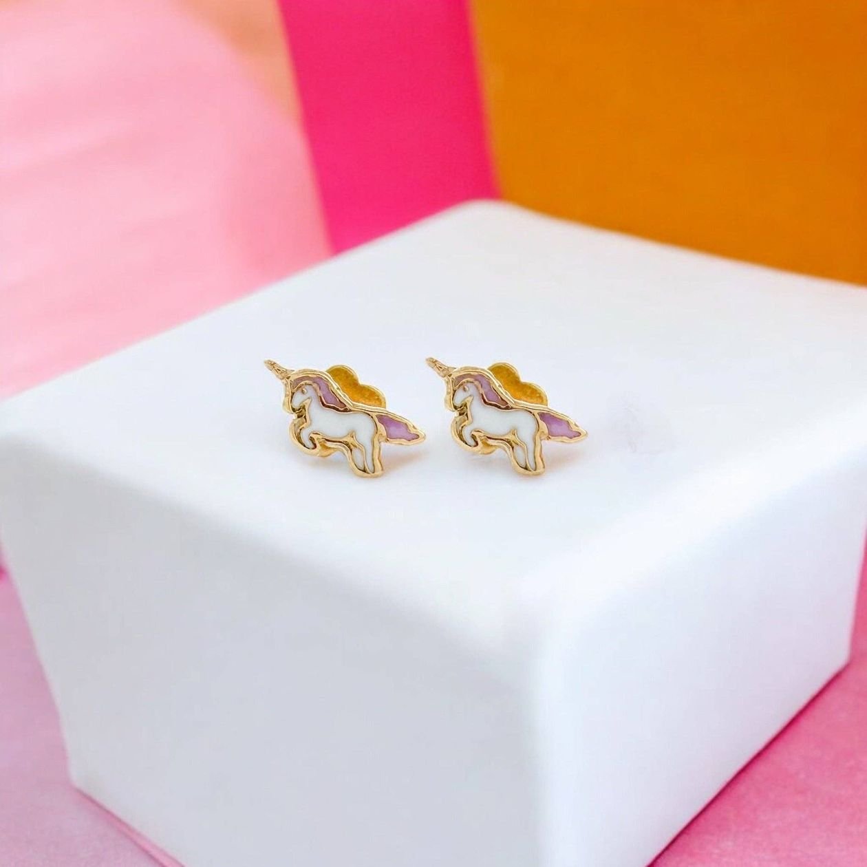 Rose & Lee Co Kids Earrings, Unicorn Tiny Stud Earrings