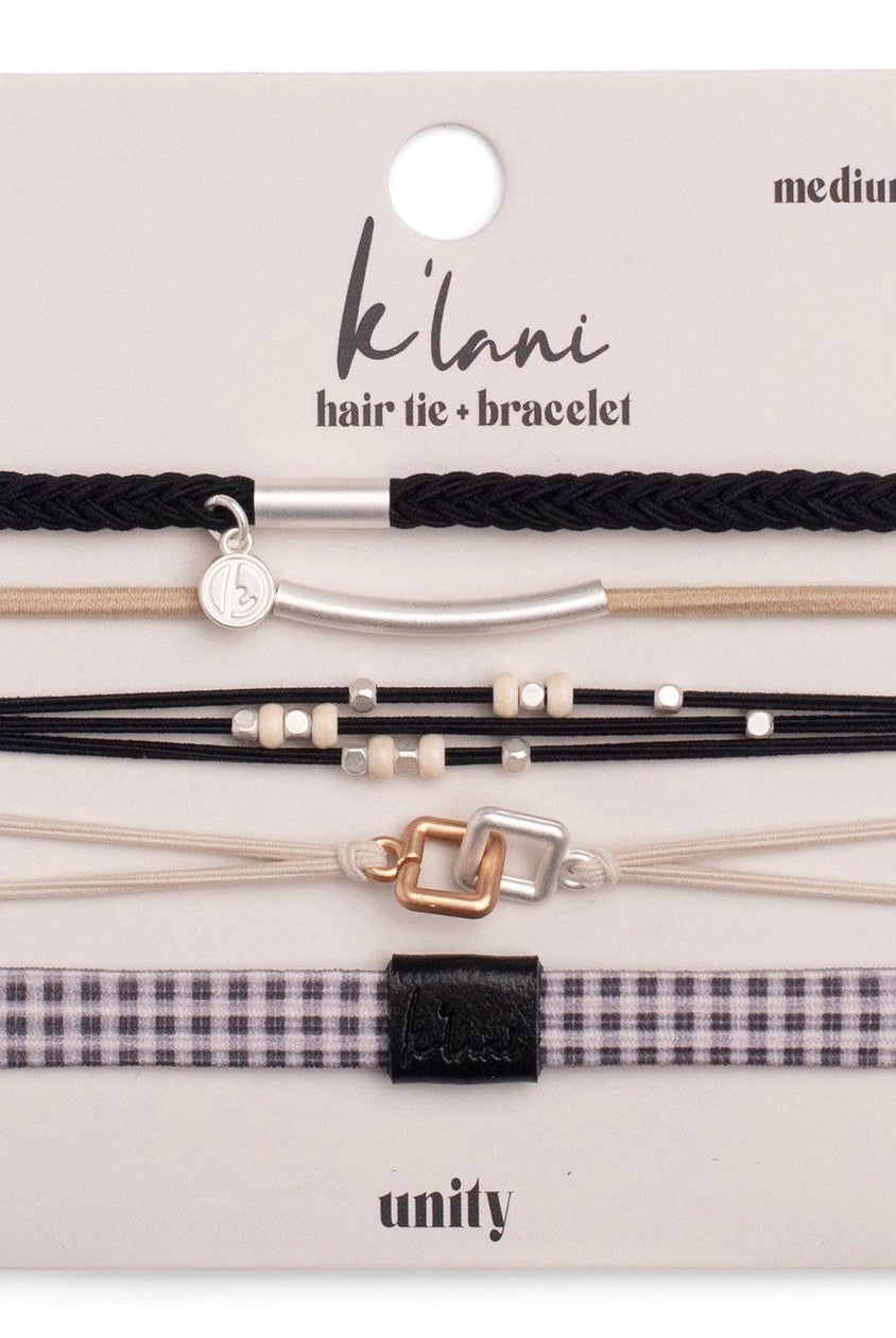 Black Hair Tie Bracelet Set