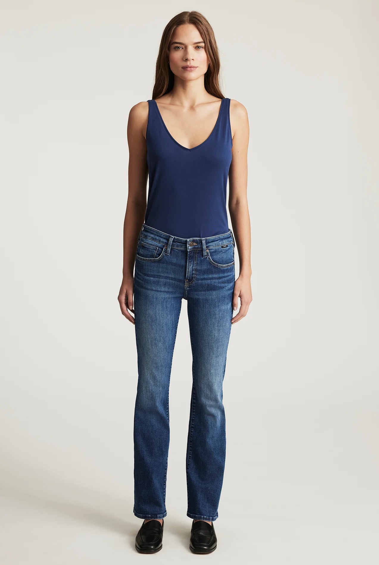 Rose & Lee Co Vicky Jeans, Dark Brushed Flex Blue by Mavi Jeans Denim