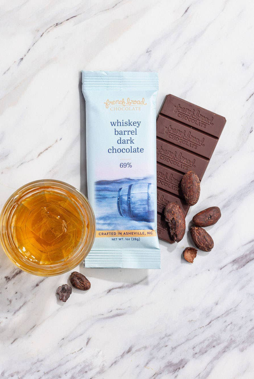 Rose & Lee Co Whiskey Barrel with Smoked Salt Chocolate Bar 69%, 28g Food & Drink