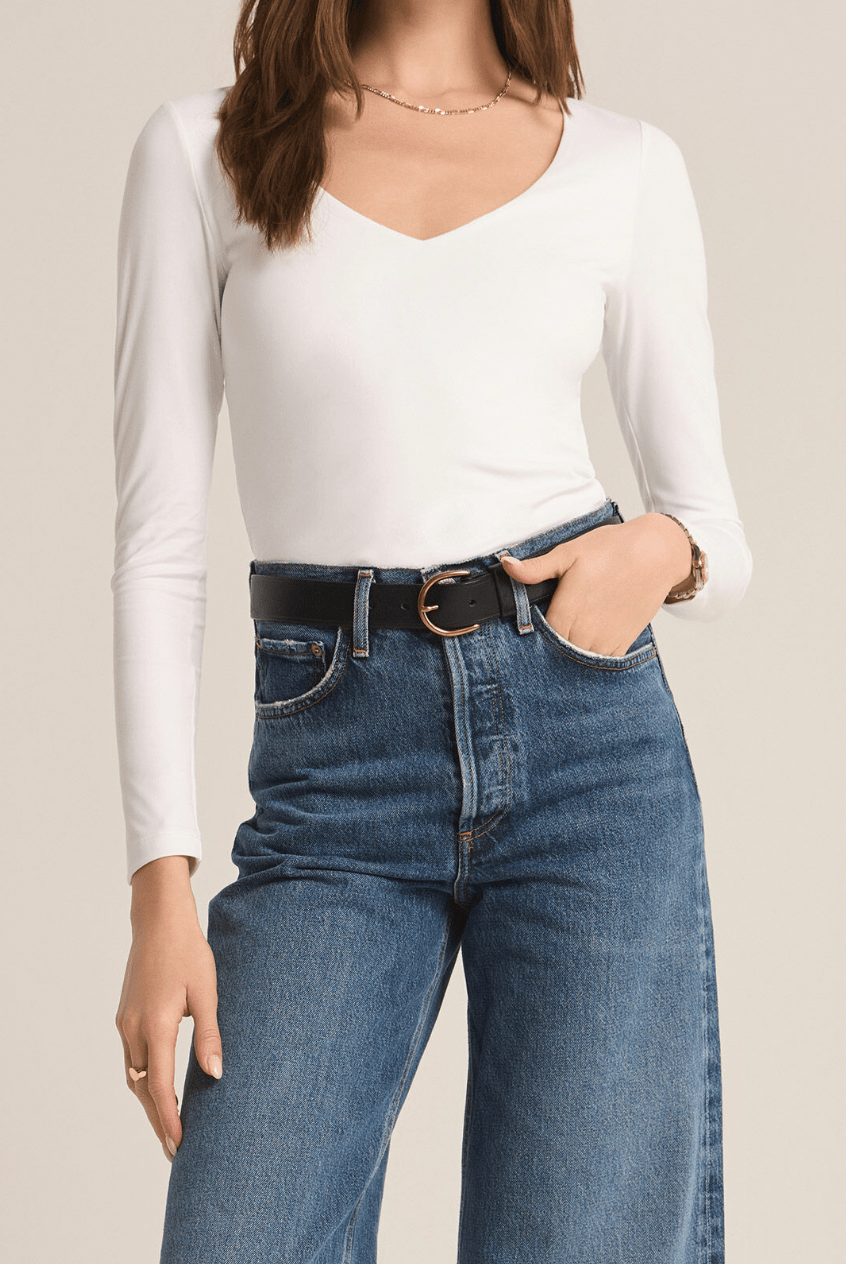 Rose & Lee Co Avala Top, White by Z Supply Long Sleeve