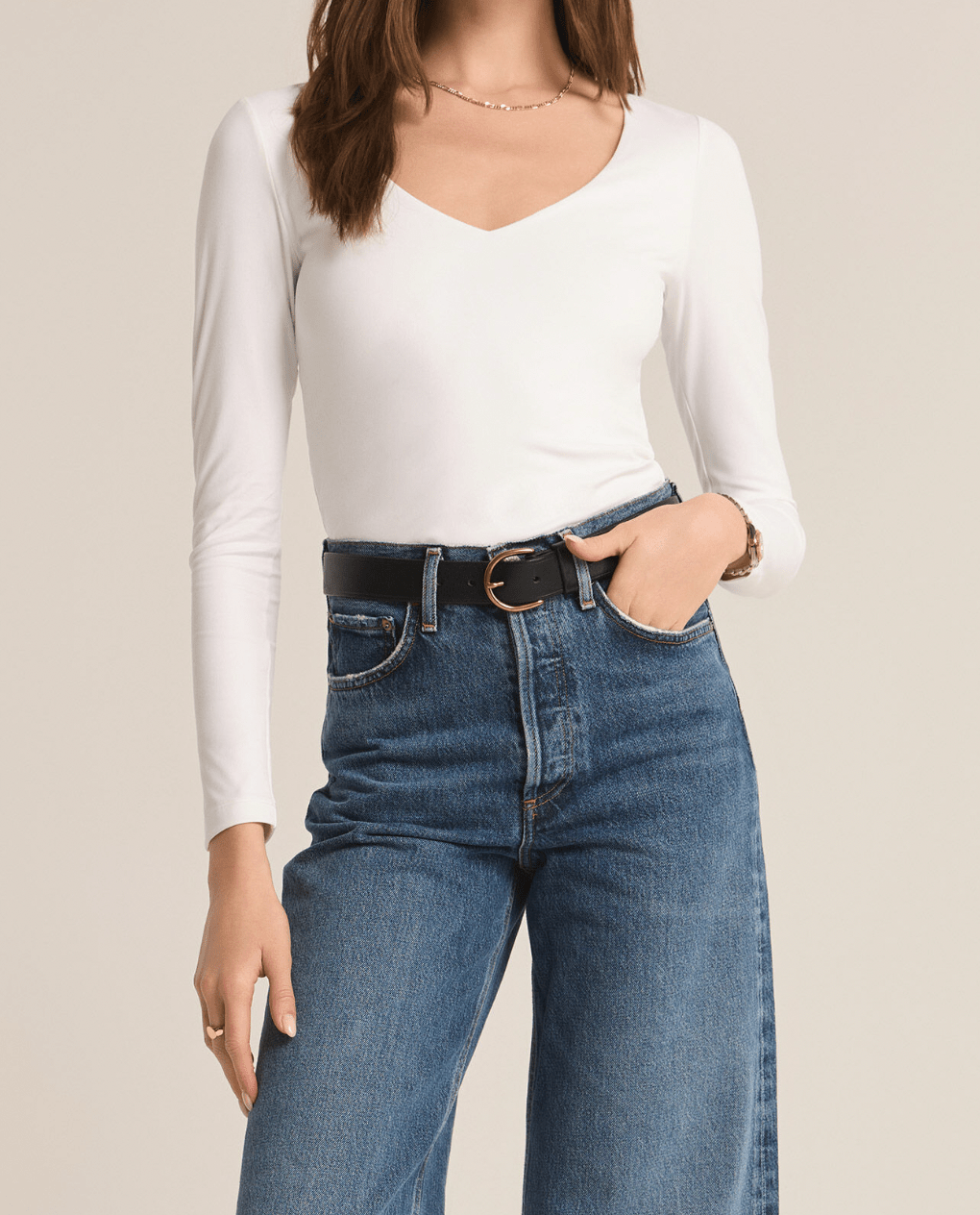 Rose & Lee Co Avala Top, White by Z Supply Long Sleeve