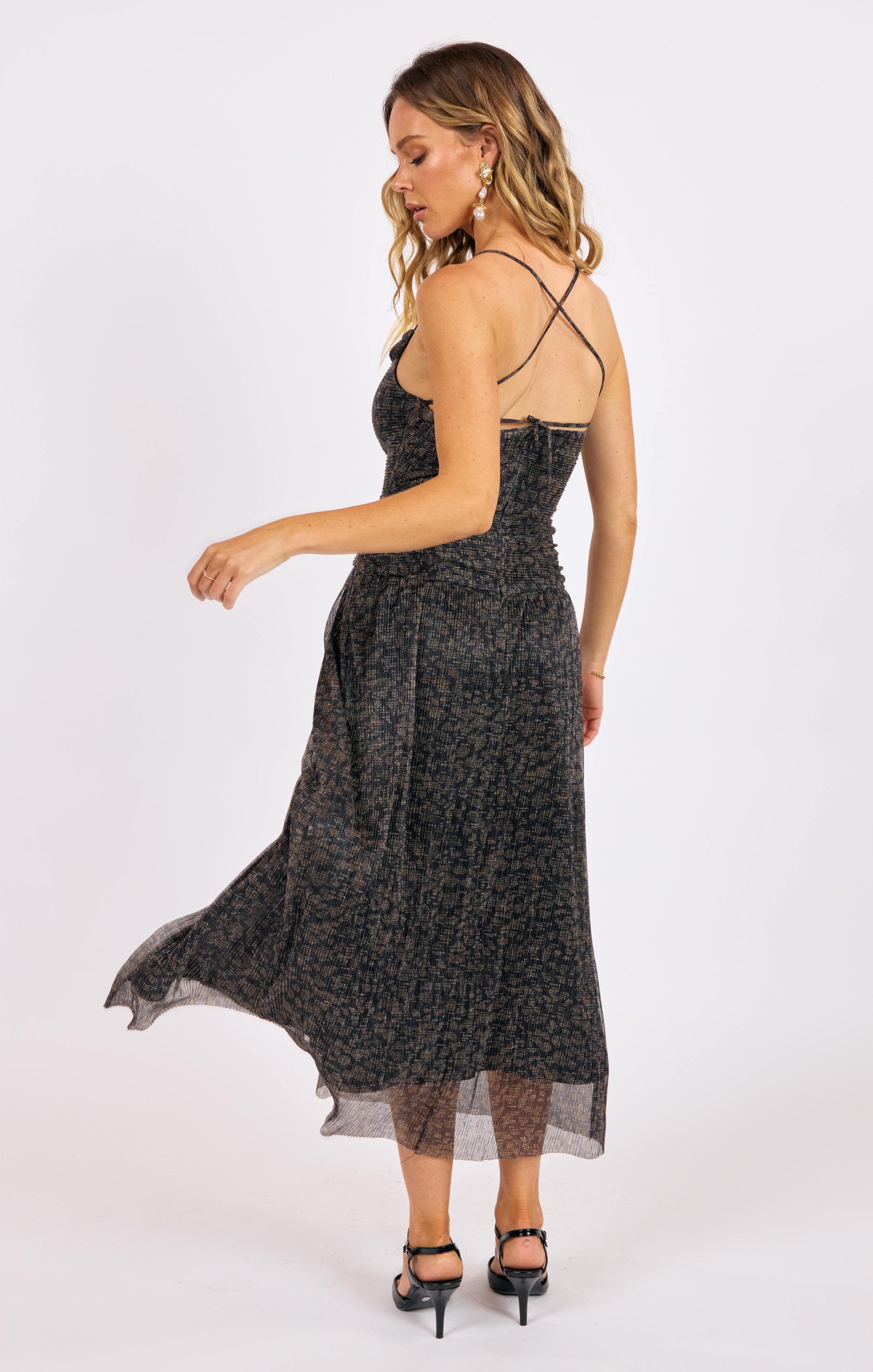 Sleeveless Cowl Neck Maxi Dress