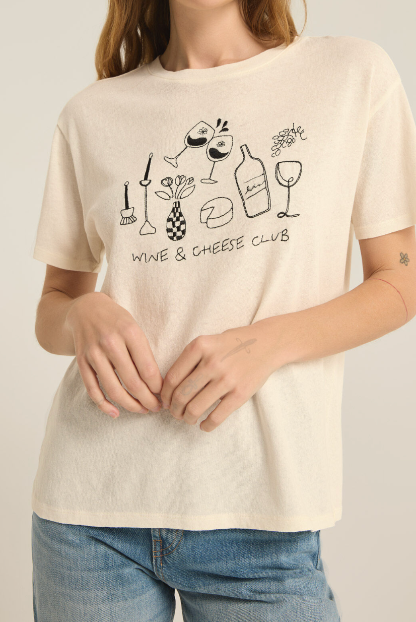 Wine & Cheese Tee Apex Ethical Boutique