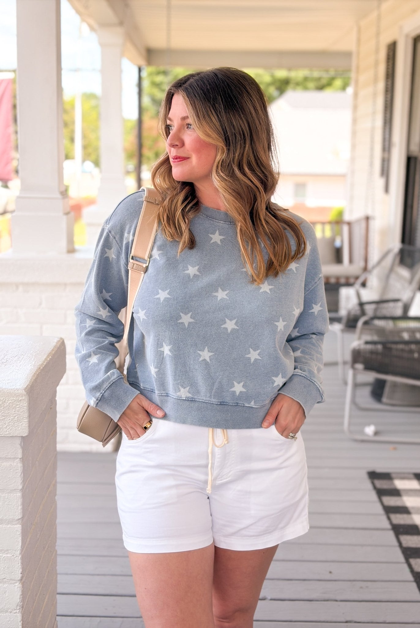 Rose & Lee Co Written Stars Sweatshirt, Ocean Air Indigo by Z Supply Sweatshirt & Hoodies