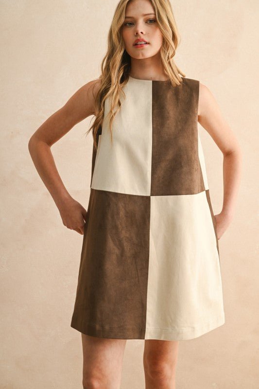Rose & Lee Co Abigail Dress, Brown/Ecru Casual Dresses