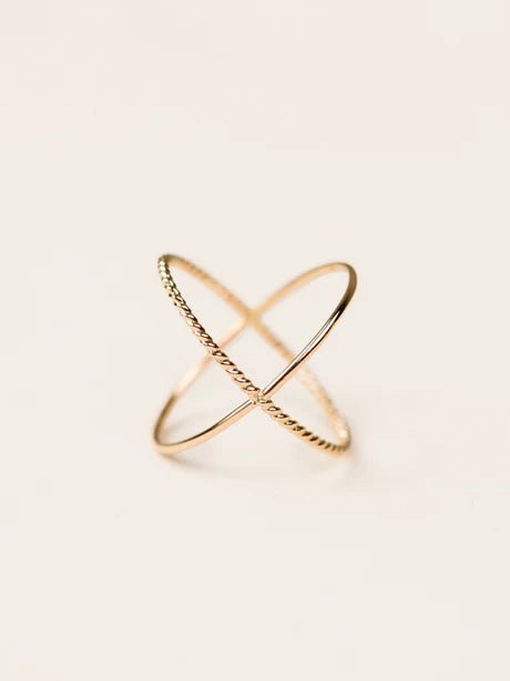 Rose & Lee Co Braided X Ring, Gold Rings