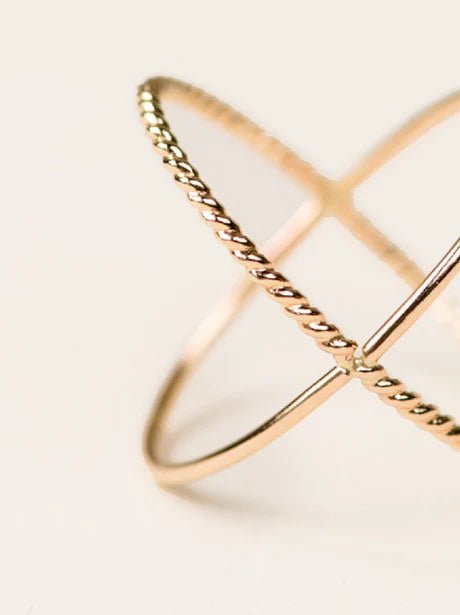 Rose & Lee Co Braided X Ring, Gold Rings