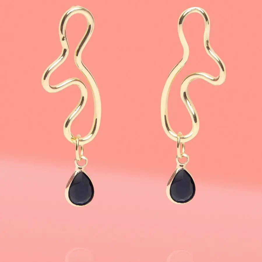 Rose & Lee Co Abstract Gold Hoops Earrings