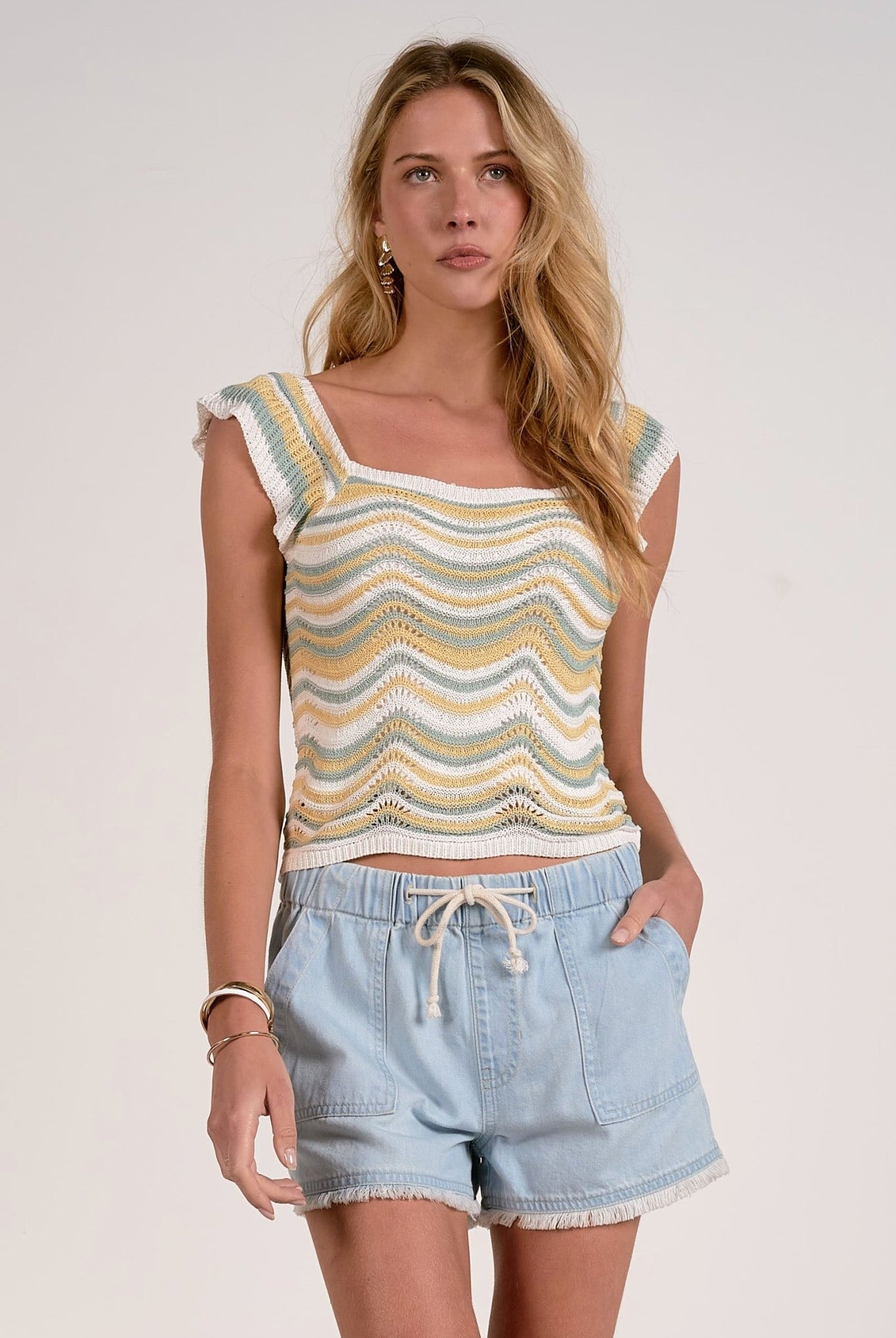 Rose & Lee Co Adaline Tank, White Multi Tanks