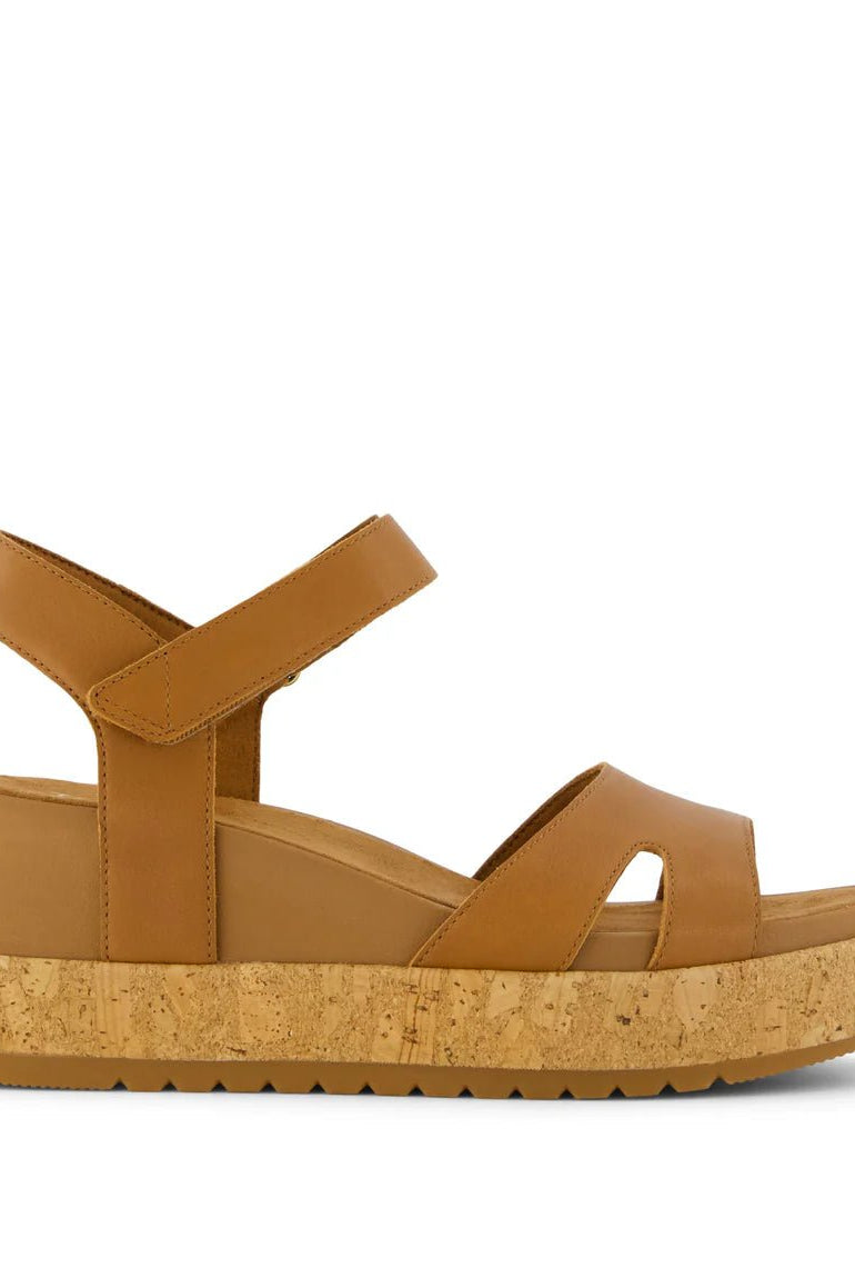 Rose & Lee Co Alana Wedge Sandal, Brown Leather Accessories