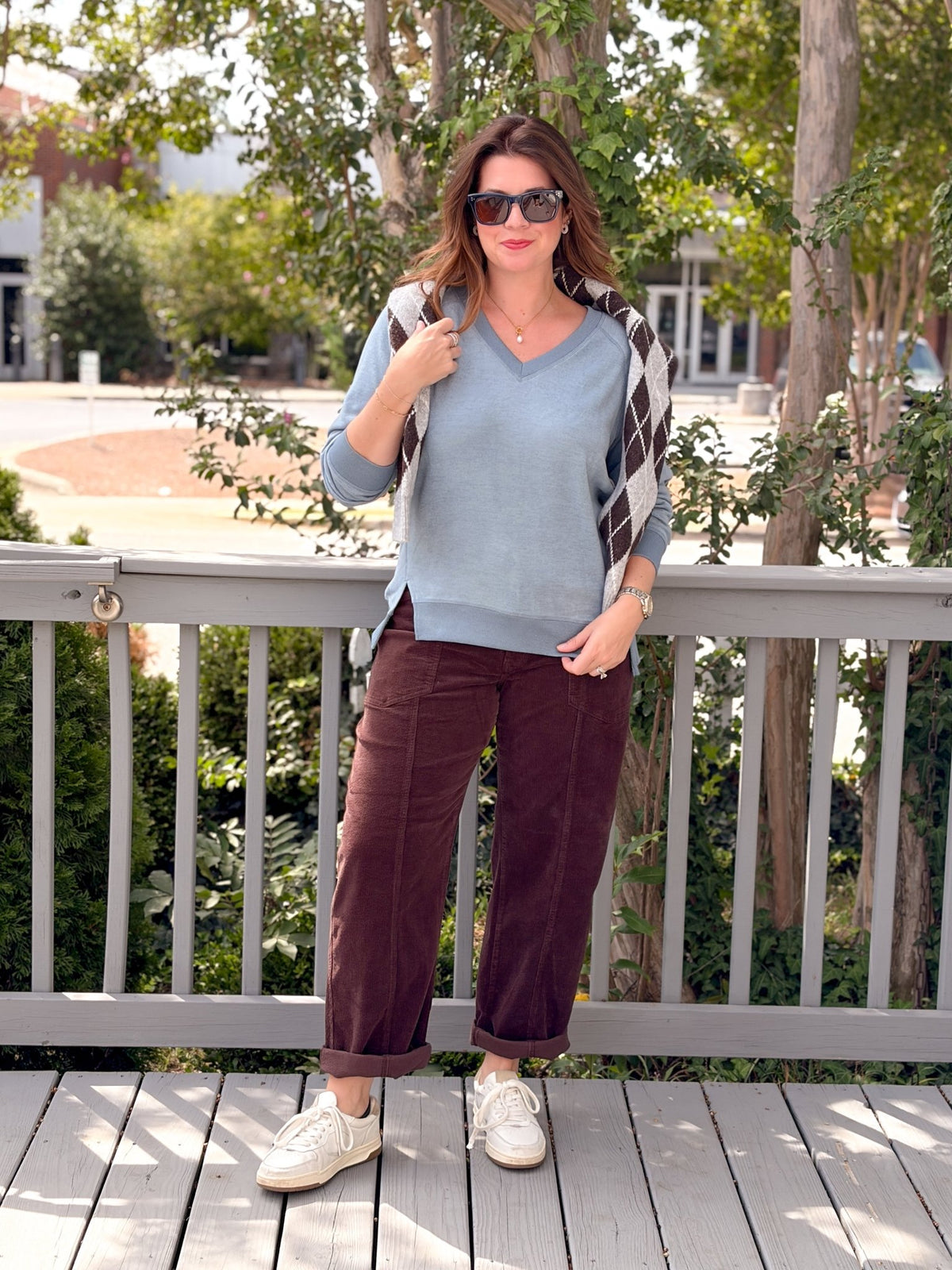 Rose & Lee Co Alena Top, Blue Mirage Heather Sweatshirt & Hoodies