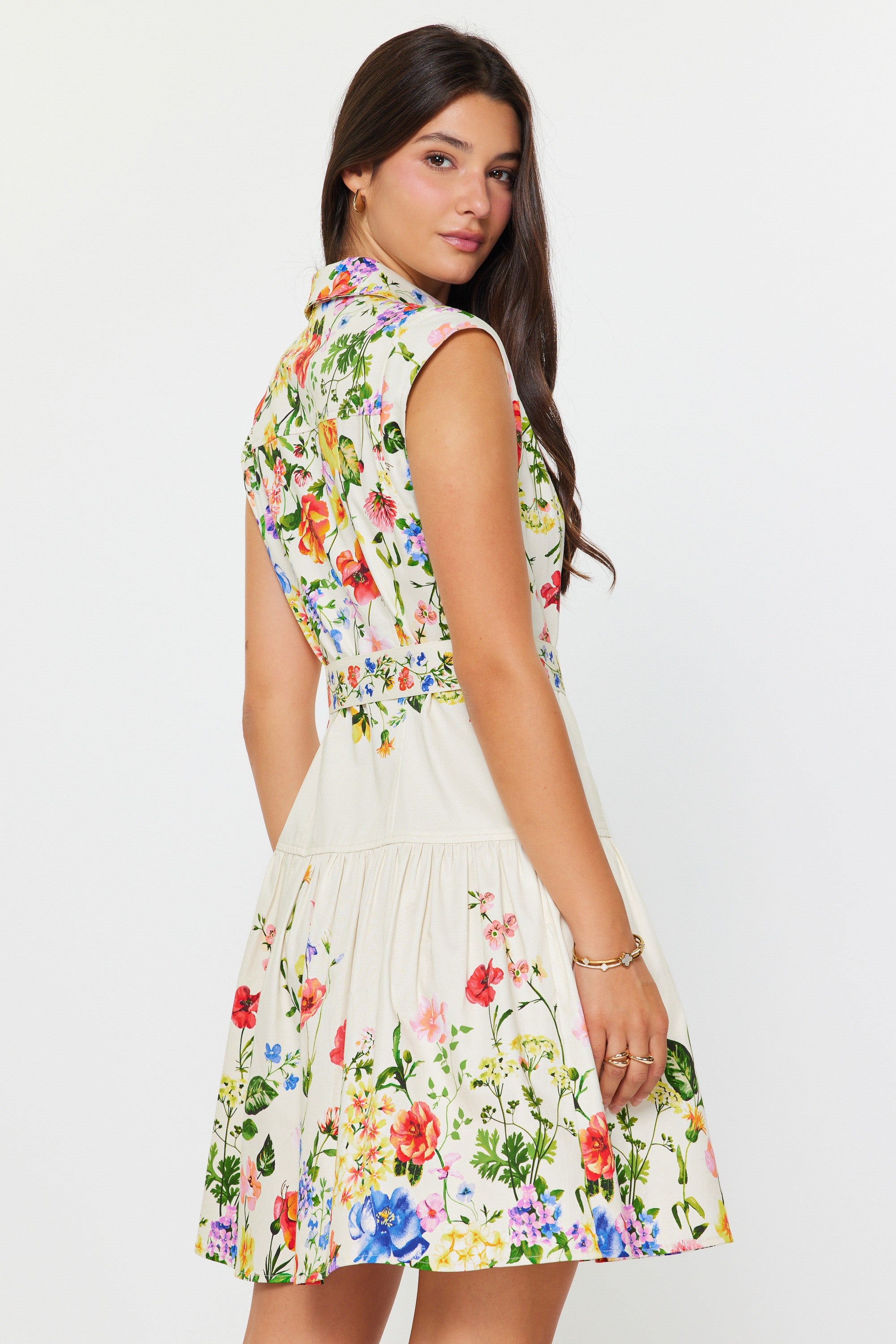 White/Multi Colored Floral Mini Dress