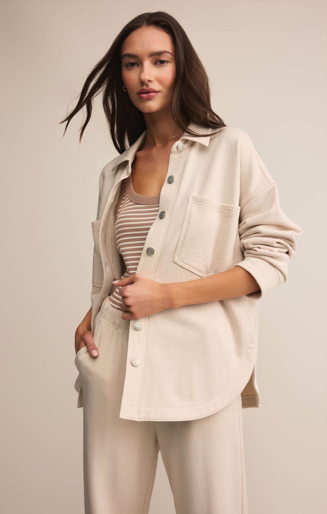 Lightweight Ivory Oversized Jacket