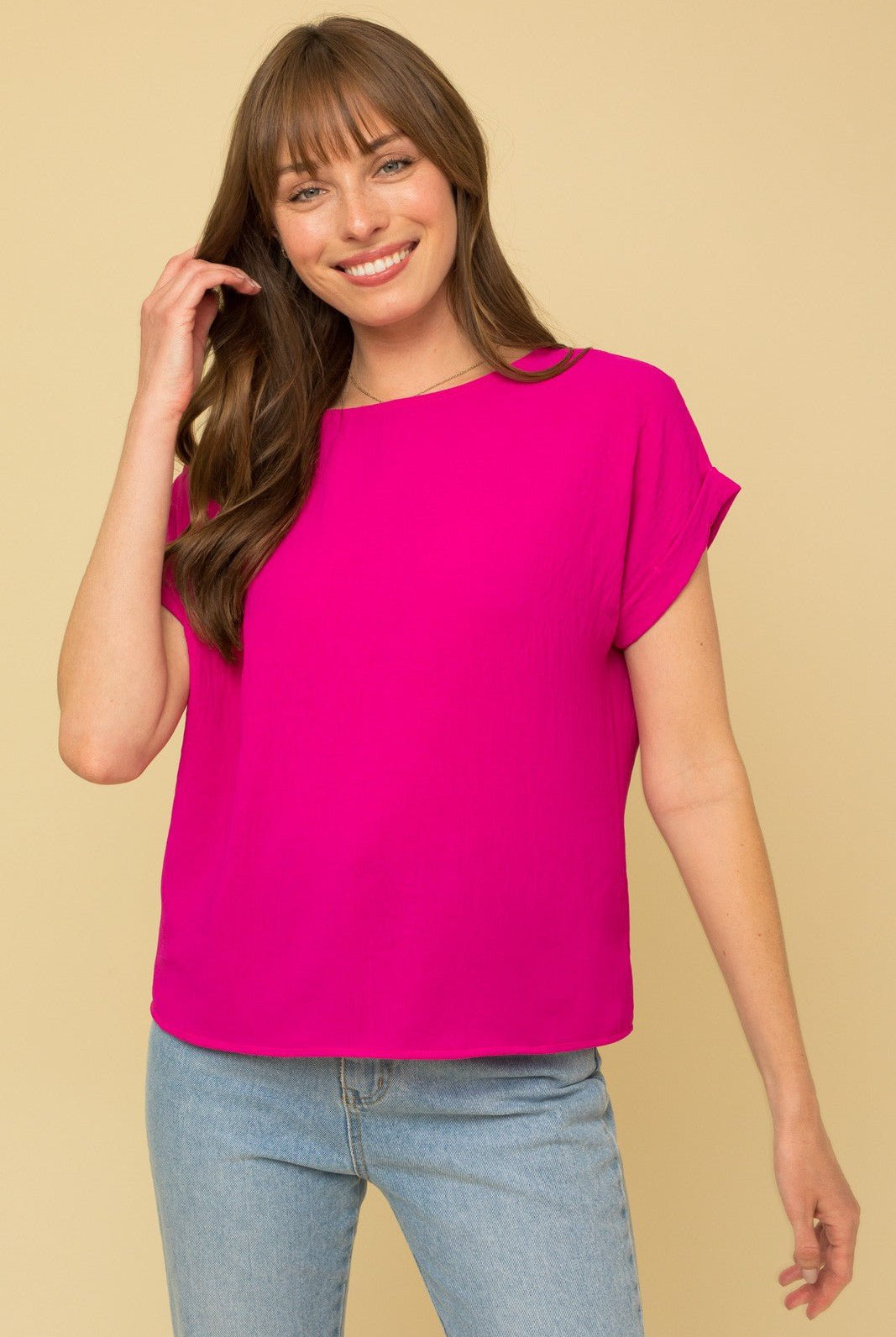 Rose & Lee Co Allie Top, Fuchsia Work Tops
