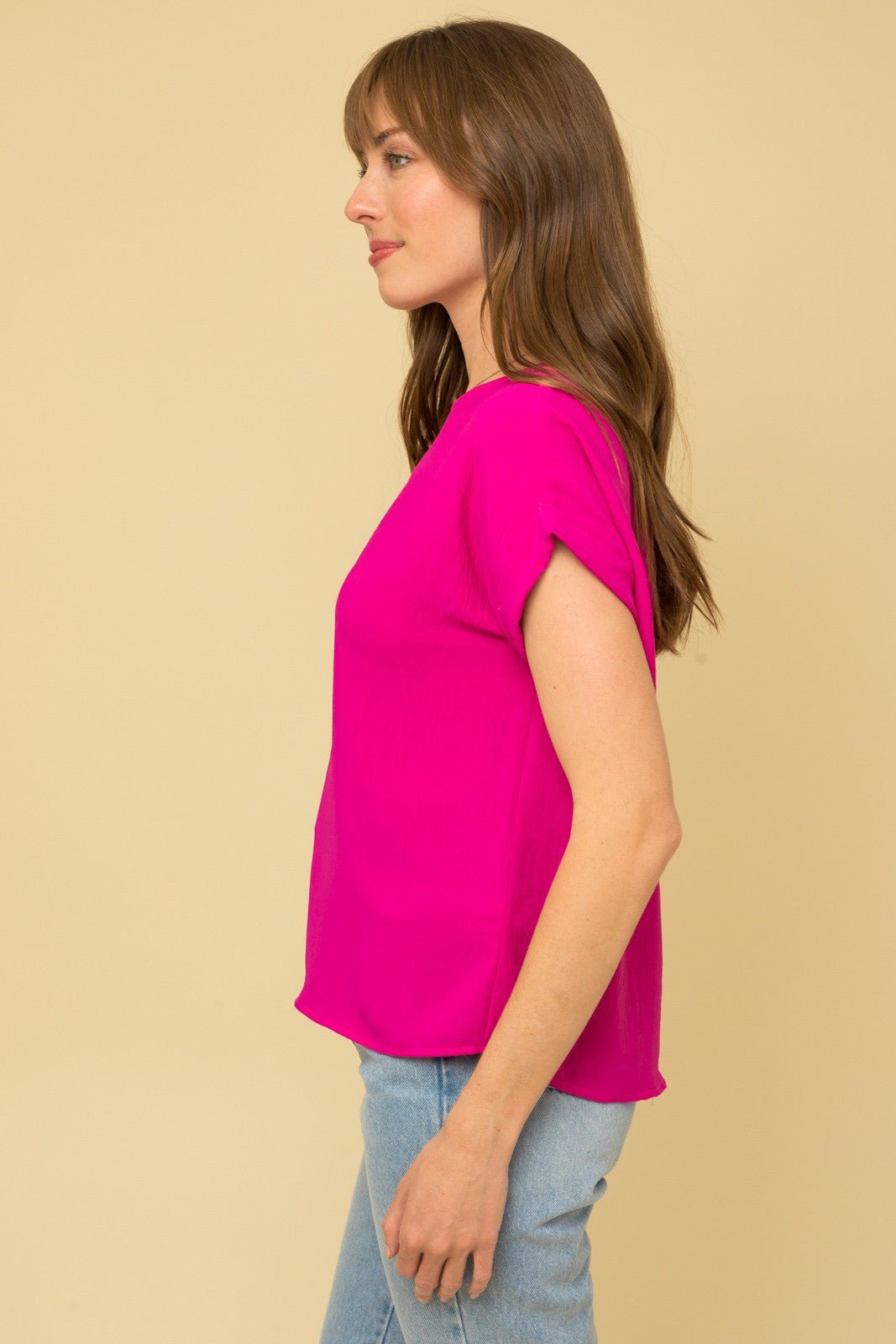 Rose & Lee Co Allie Top, Fuchsia Work Tops