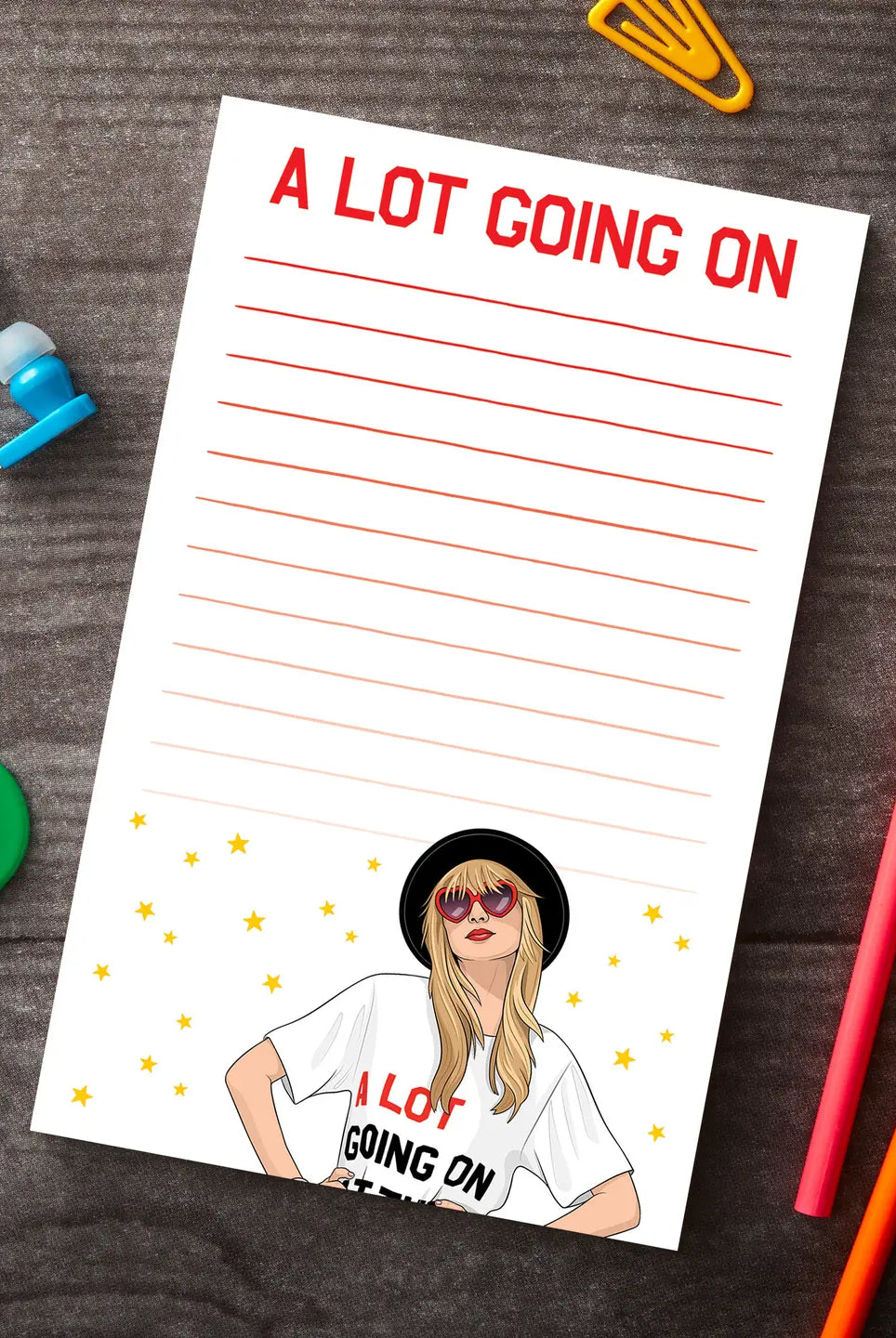 Rose & Lee Co Taylor Swift Notepad, A Lot Going On Stationary