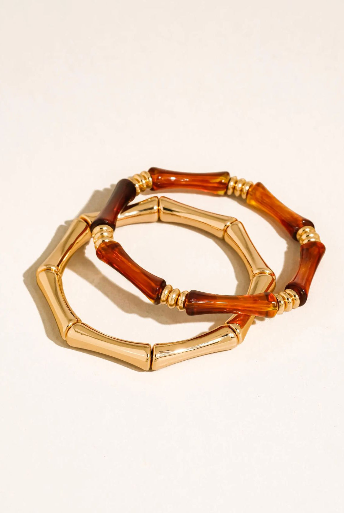 Rose & Lee Co Alun Bamboo Bangles, 18k Gold Bracelets