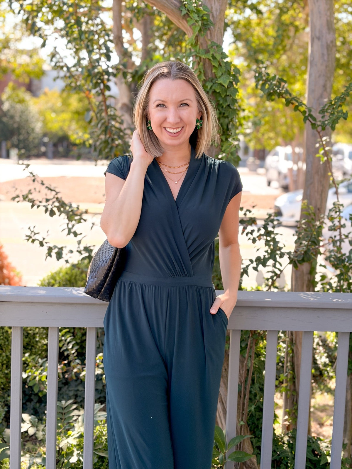 Rose & Lee Co Amelia Jumpsuit, Hunter Green Jumpsuit