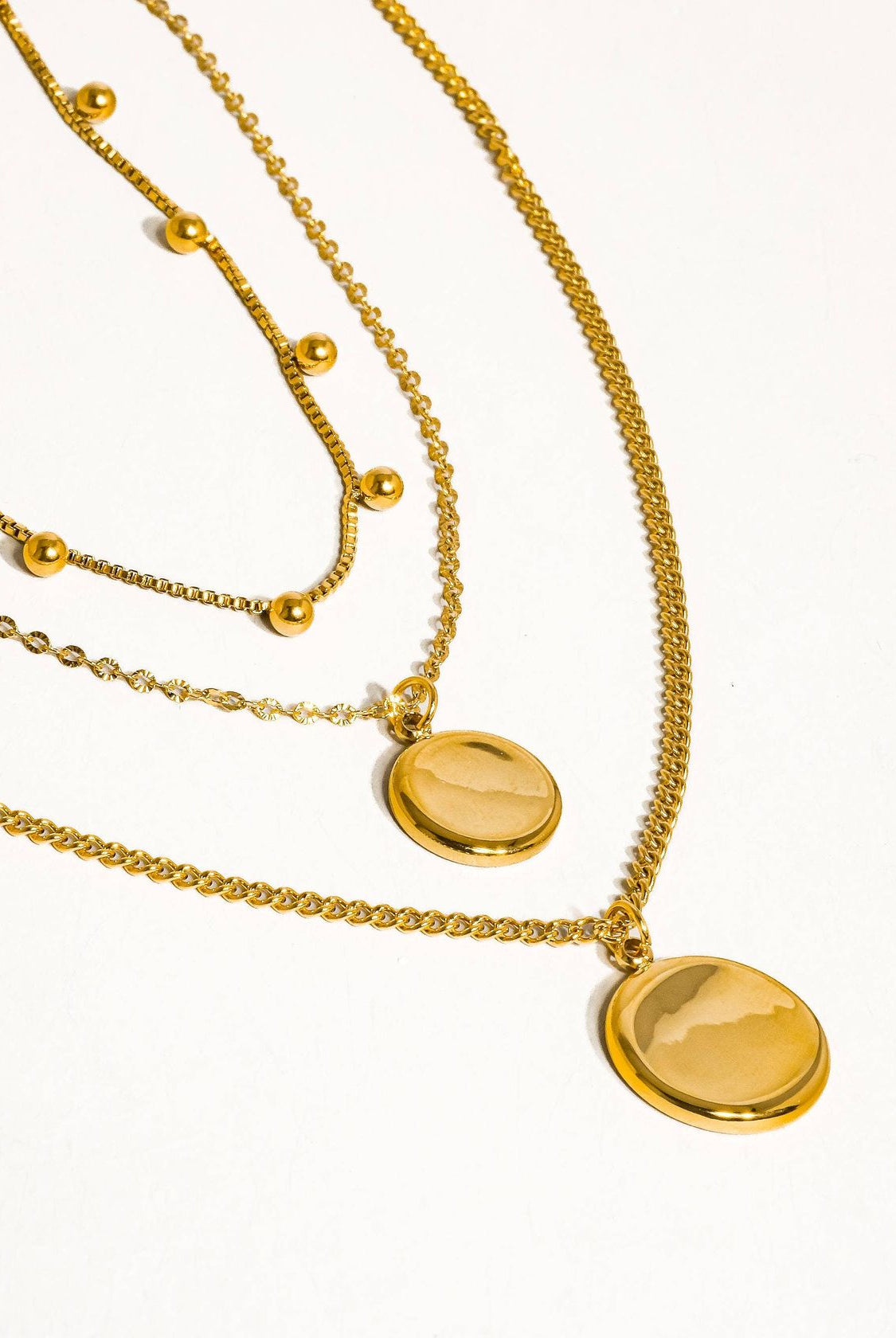 Rose & Lee Co AnaĂŻs Round Stack Necklace, 18k Gold Necklaces