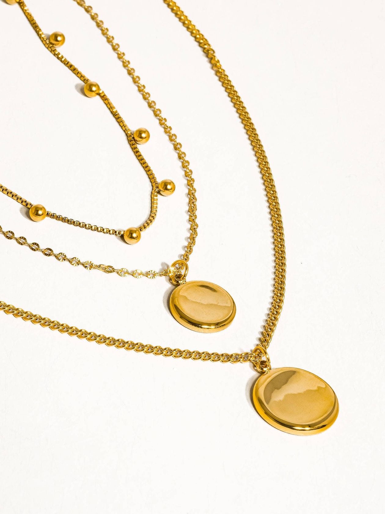 3 Layered Gold Necklace